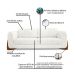 Sofá 3 Lugares Yves Bouclé Off White 180 cm