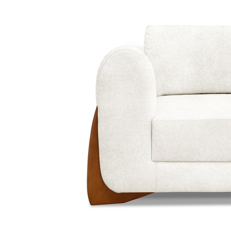 Sofá 3 Lugares Yves Bouclé Off White 200 cm