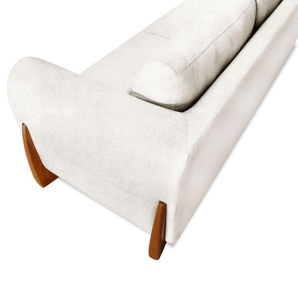 Sofá 3 Lugares Yves Bouclé Off White 200 cm