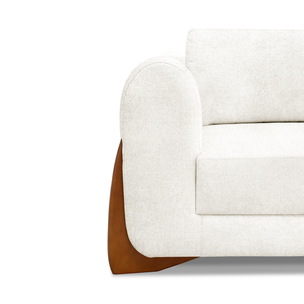 Sofá 3 Lugares Yves Bouclé Off White 220 cm