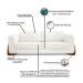 Sofá 3 Lugares Yves Bouclé Off White 230 cm