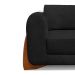 Sofá 3 Lugares Yves Bouclé Preto 180 cm