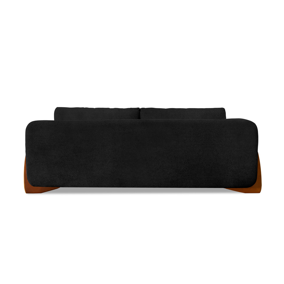 Sofá 3 Lugares Yves Bouclé Preto 230 cm