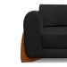 Sofá 3 Lugares Yves Bouclé Preto 230 cm