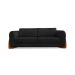 Sofá 3 Lugares Yves Bouclé Preto 230 cm