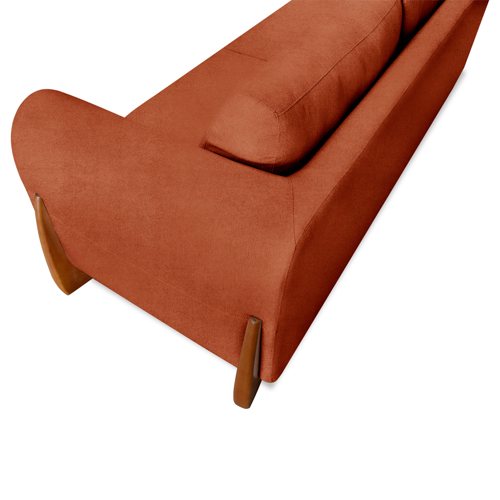Sofá 3 Lugares Yves Bouclé Terracota 180 cm