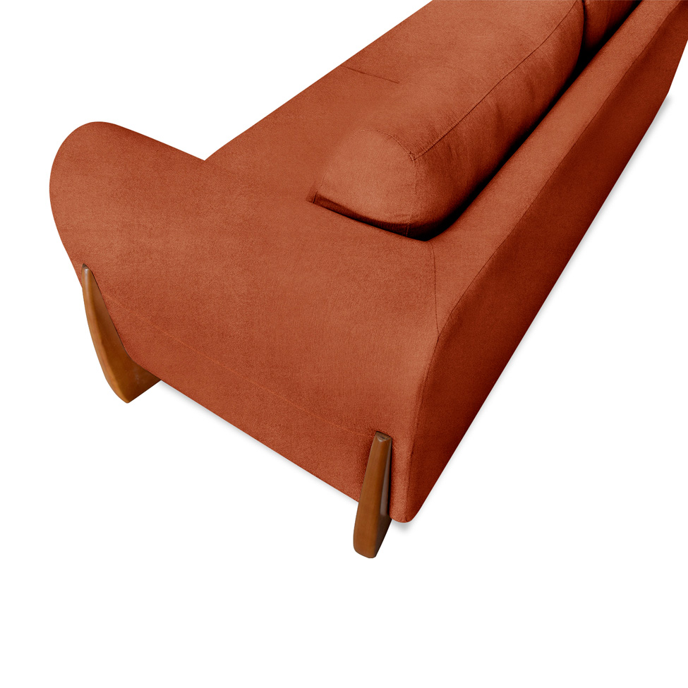 Sofá 3 Lugares Yves Bouclé Terracota 200 cm