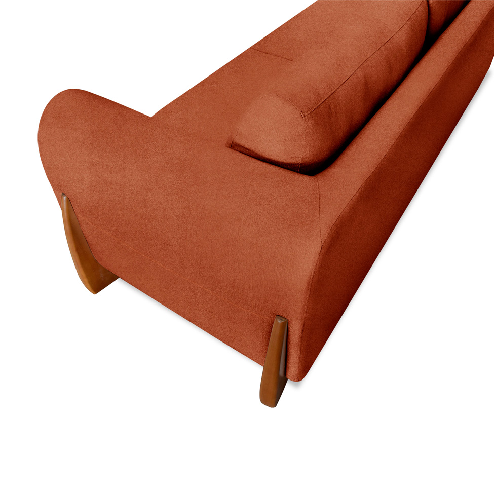 Sofá 3 Lugares Yves Bouclé Terracota 220 cm