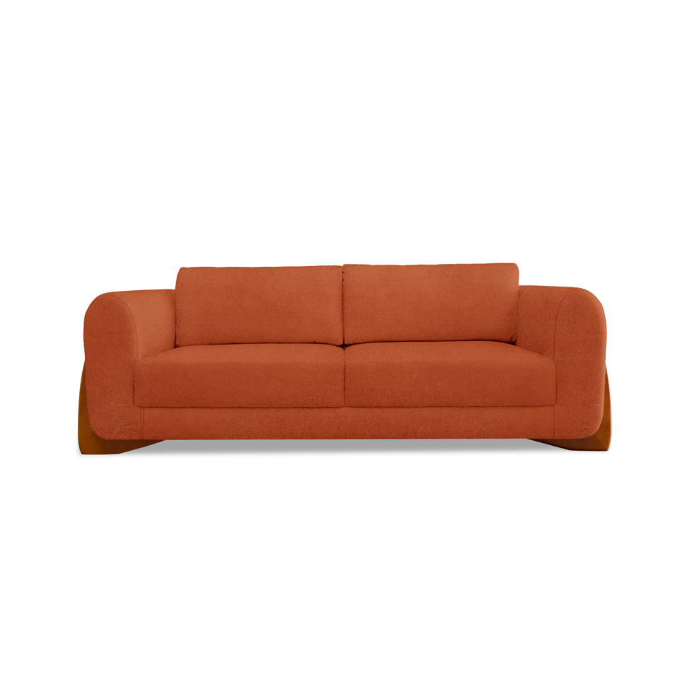 Sofá 3 Lugares Yves Bouclé Terracota 220 cm