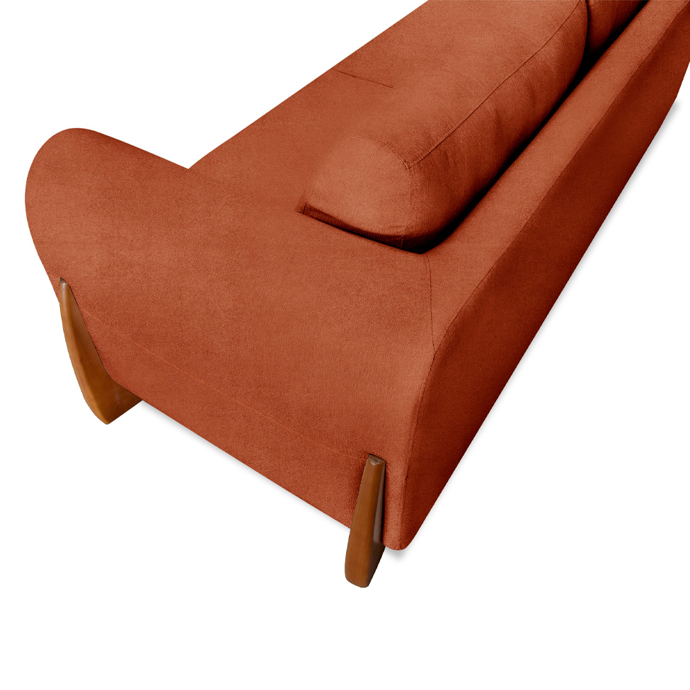 Sofá 3 Lugares Yves Bouclé Terracota 230 cm