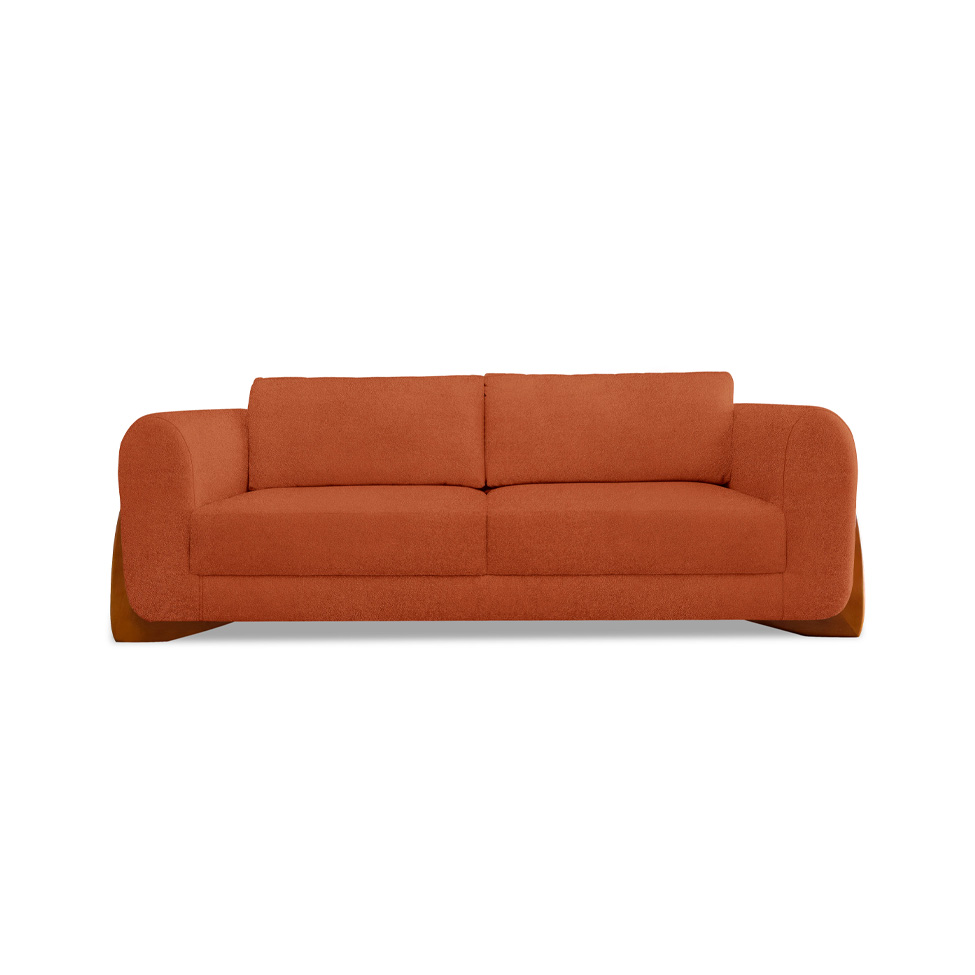 Sofá 3 Lugares Yves Bouclé Terracota 230 cm