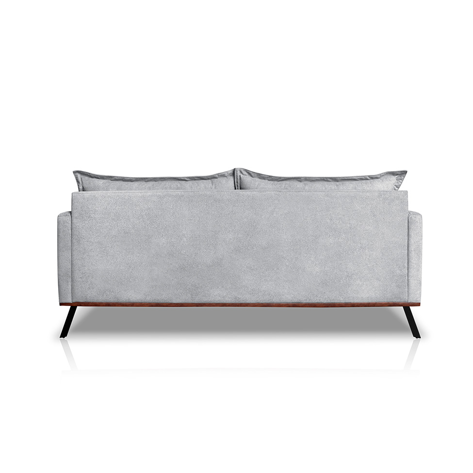 Sofá 3 Lugares Zeus Linho Bouclê Cinza Claro 180 cm