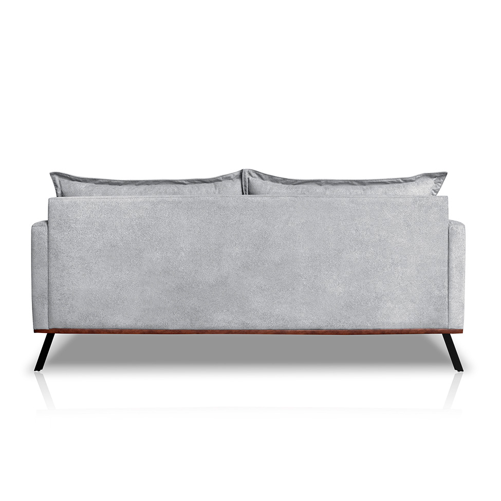 Sofá 3 Lugares Zeus Linho Bouclê Cinza Claro 220 cm