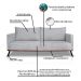 Sofá 3 Lugares Zeus Linho Bouclê Cinza Claro 220 cm