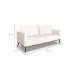 Sofá 3 Lugares Zeus Linho Bouclê Off White 180 cm