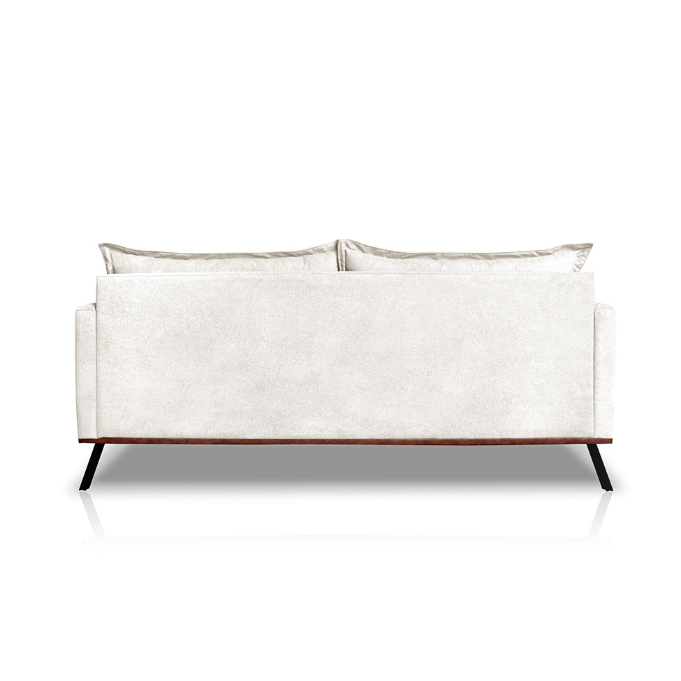 Sofá 3 Lugares Zeus Linho Bouclê Off White 180 cm