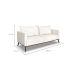 Sofá 3 Lugares Zeus Linho Bouclê Off White 200 cm