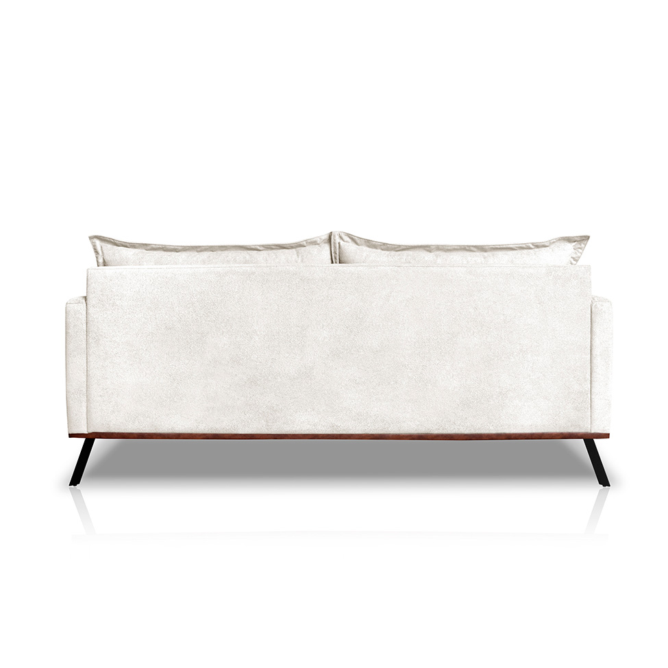 Sofá 3 Lugares Zeus Linho Bouclê Off White 200 cm