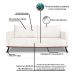 Sofá 3 Lugares Zeus Linho Bouclê Off White 200 cm
