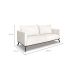 Sofá 3 Lugares Zeus Linho Bouclê Off White 220 cm