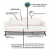 Sofá 3 Lugares Zeus Linho Bouclê Off White 220 cm