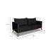 Sofá 3 Lugares Zeus Linho Bouclê Preto 180 cm