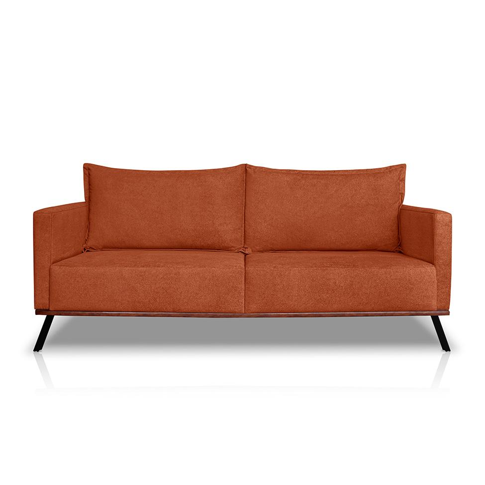 Sofá 3 Lugares Zeus Linho Bouclê Terracota 220 cm