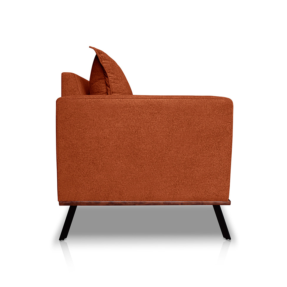 Sofá 3 Lugares Zeus Linho Bouclê Terracota 220 cm