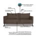 Sofá 3 Lugares Zeus Veludo Marrom 180 cm