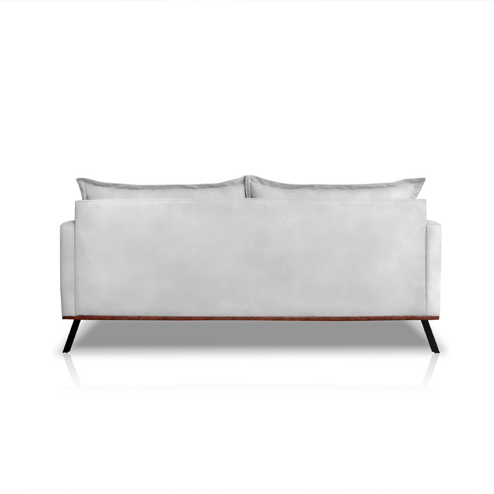 Sofá 3 Lugares Zeus Veludo Prata 180 cm