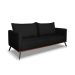 Sofá 3 Lugares Zeus Veludo Preto 220 cm