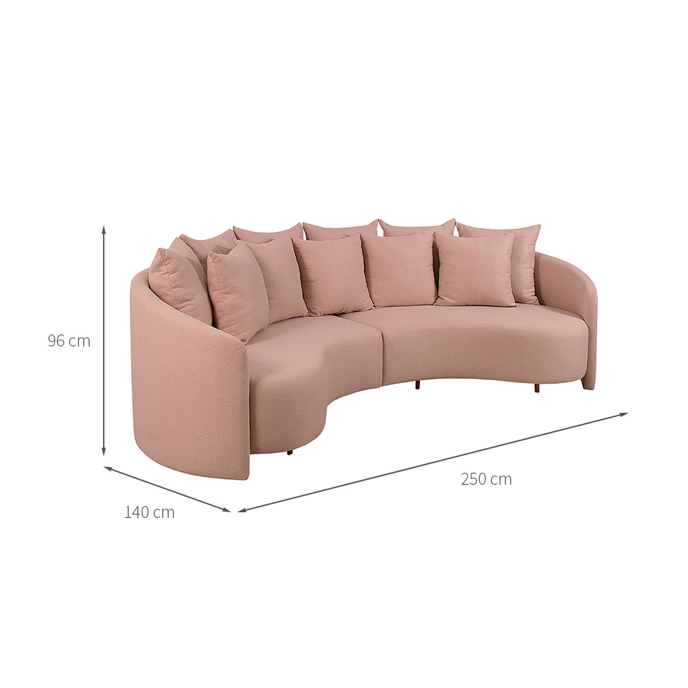 Sofá 4 Lugares Amêndoa Linho Bege 250 cm