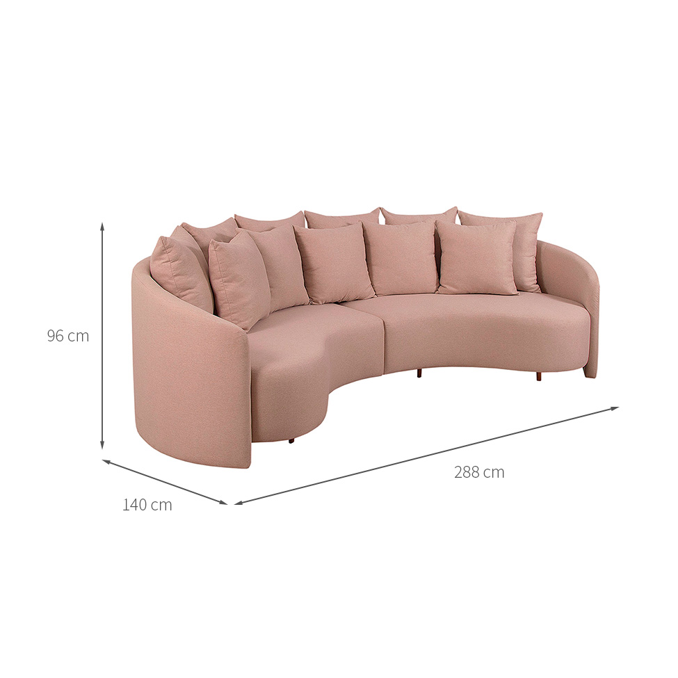 Sofá 4 Lugares Amêndoa Linho Bege 288 cm