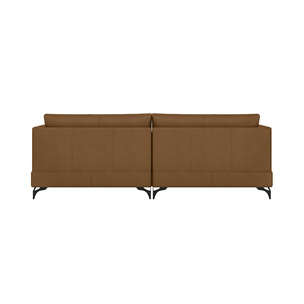 Sofá 4 Lugares Dallas Couro Marrom 250 cm