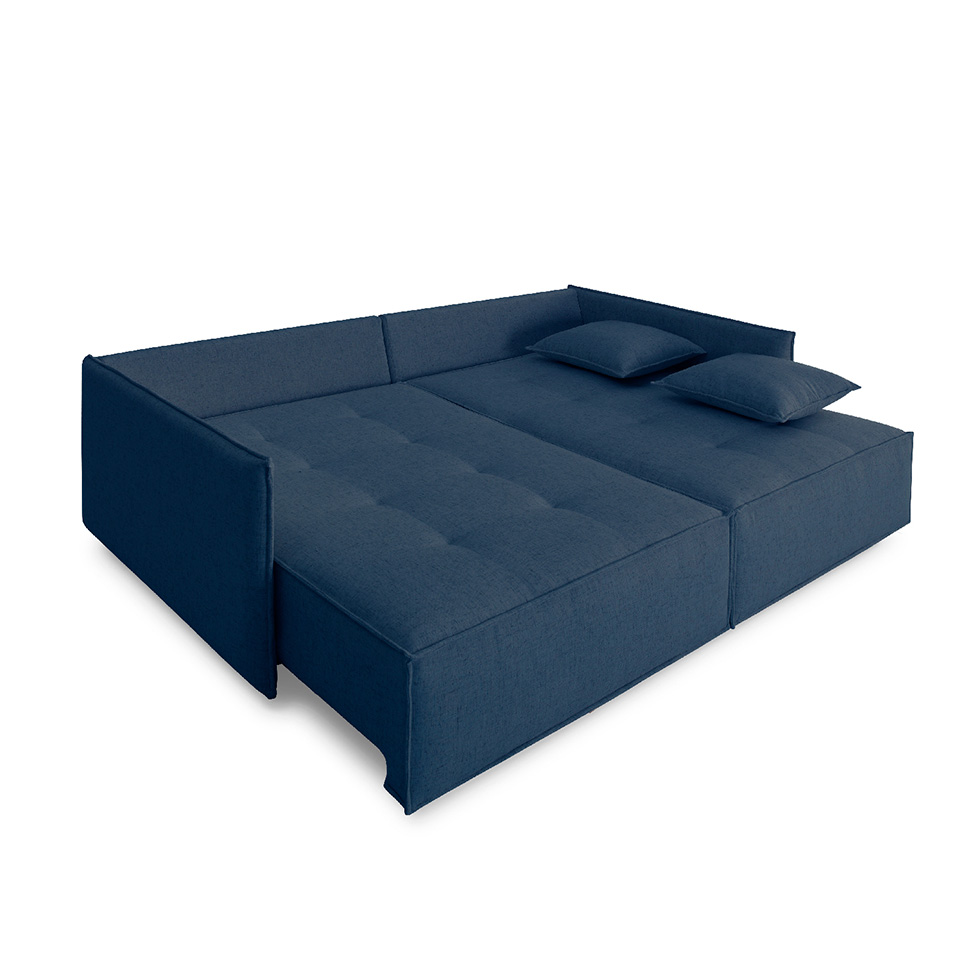 Sofá 4 Lugares Reclinável Sem Caixa Tommaso Linho Azul 252 cm