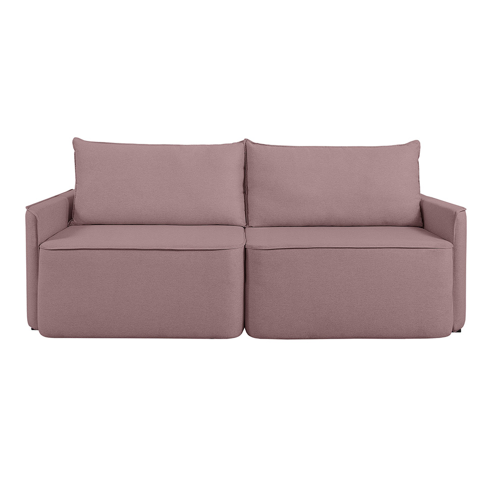 Sofá 4 Lugares Retrátil Moon Linho Rosa 260 cm
