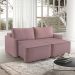 Sofá 4 Lugares Retrátil Moon com USB Linho Rosa 260 cm