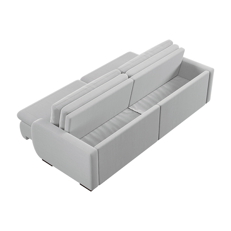 Sofá 4 Lugares Retrátil e Recinável Sunset Linho Gelo 260 cm