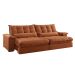 Sofá 4 Lugares Retrátil e Reclinável Aruba Veludo Terracota 250 cm
