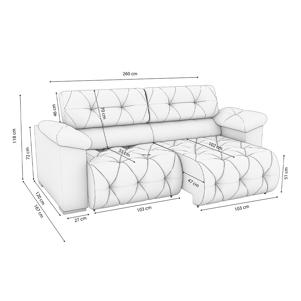 Sofá 4 Lugares Retrátil e Reclinável Astro Veludo Fendi