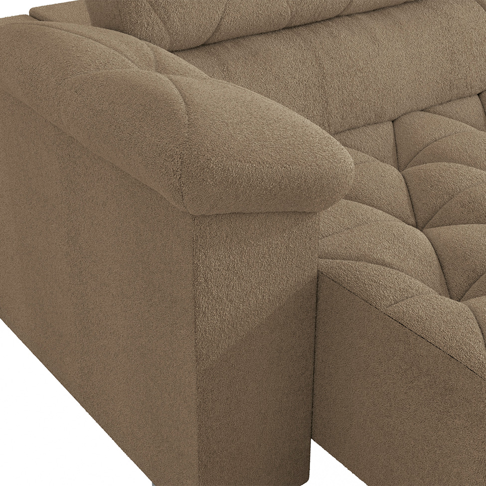 Sofá 4 Lugares Retrátil e Reclinável Astro Veludo Fendi