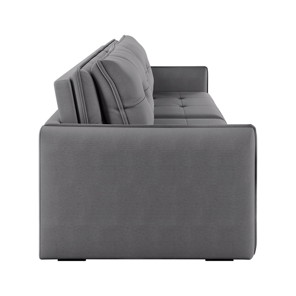 Sofá 4 Lugares Retrátil e Reclinável Braga Linho Cinza 260 cm