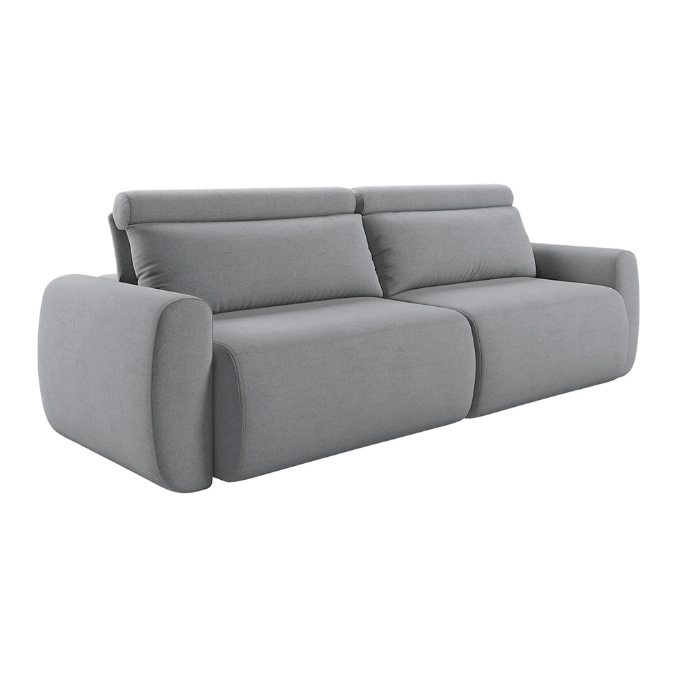 Sofá 4 Lugares Retrátil e Reclinável City Linho Cinza 240 cm