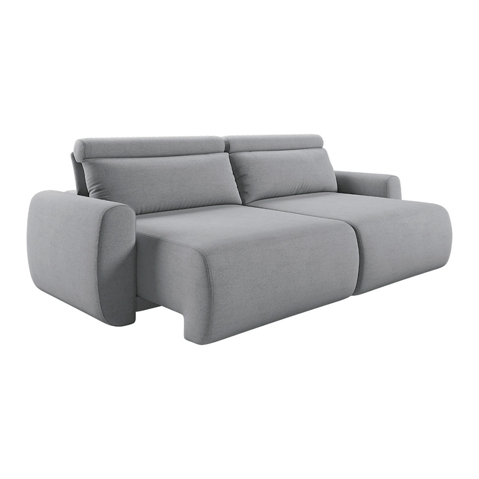 Sofá 4 Lugares Retrátil e Reclinável City Linho Cinza 240 cm