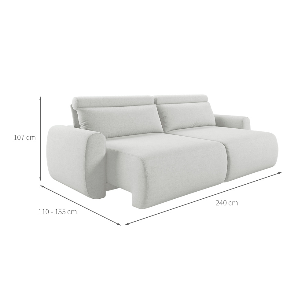 Sofá 4 Lugares Retrátil e Reclinável City Linho Cru 240 cm