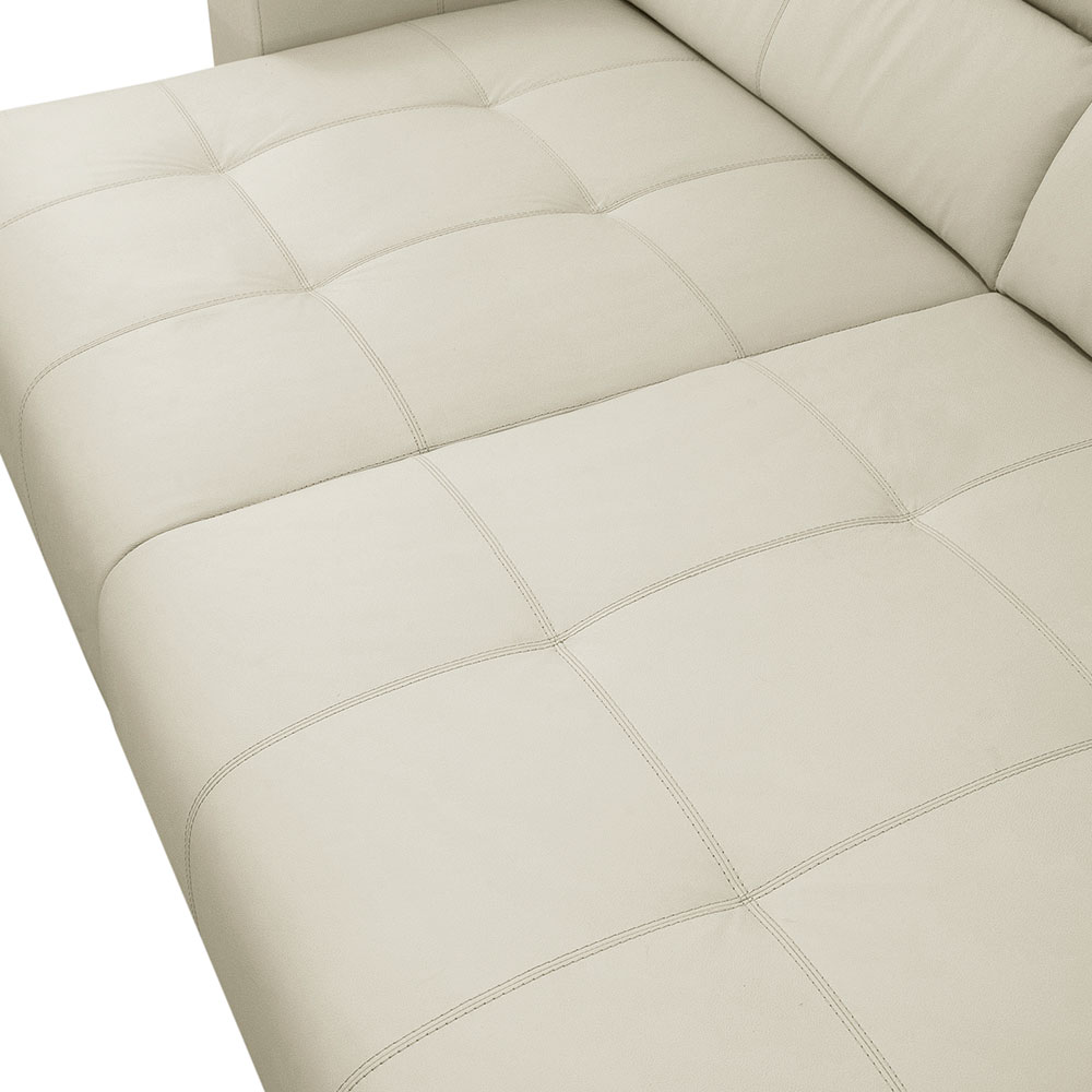 Sofá 4 Lugares Retrátil e Reclinável Dijon Molas Ensacadas Couro Branco 250 cm
