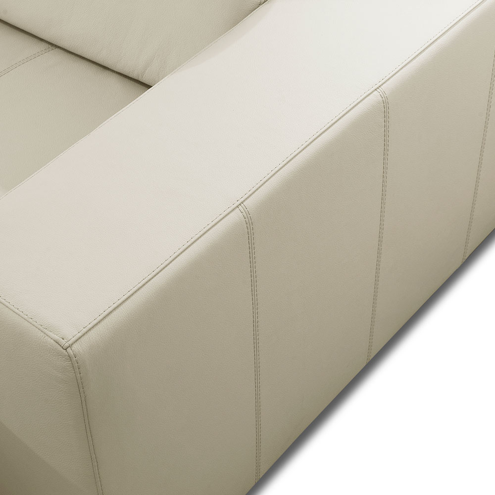 Sofá 4 Lugares Retrátil e Reclinável Dijon Molas Ensacadas Couro Branco 250 cm
