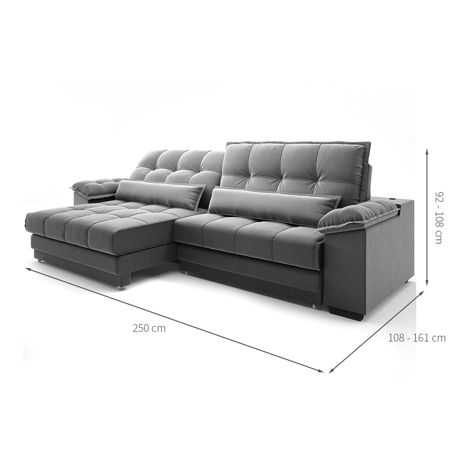 Sofá 4 Lugares Retrátil e Reclinável Majestic Veludo Cinza