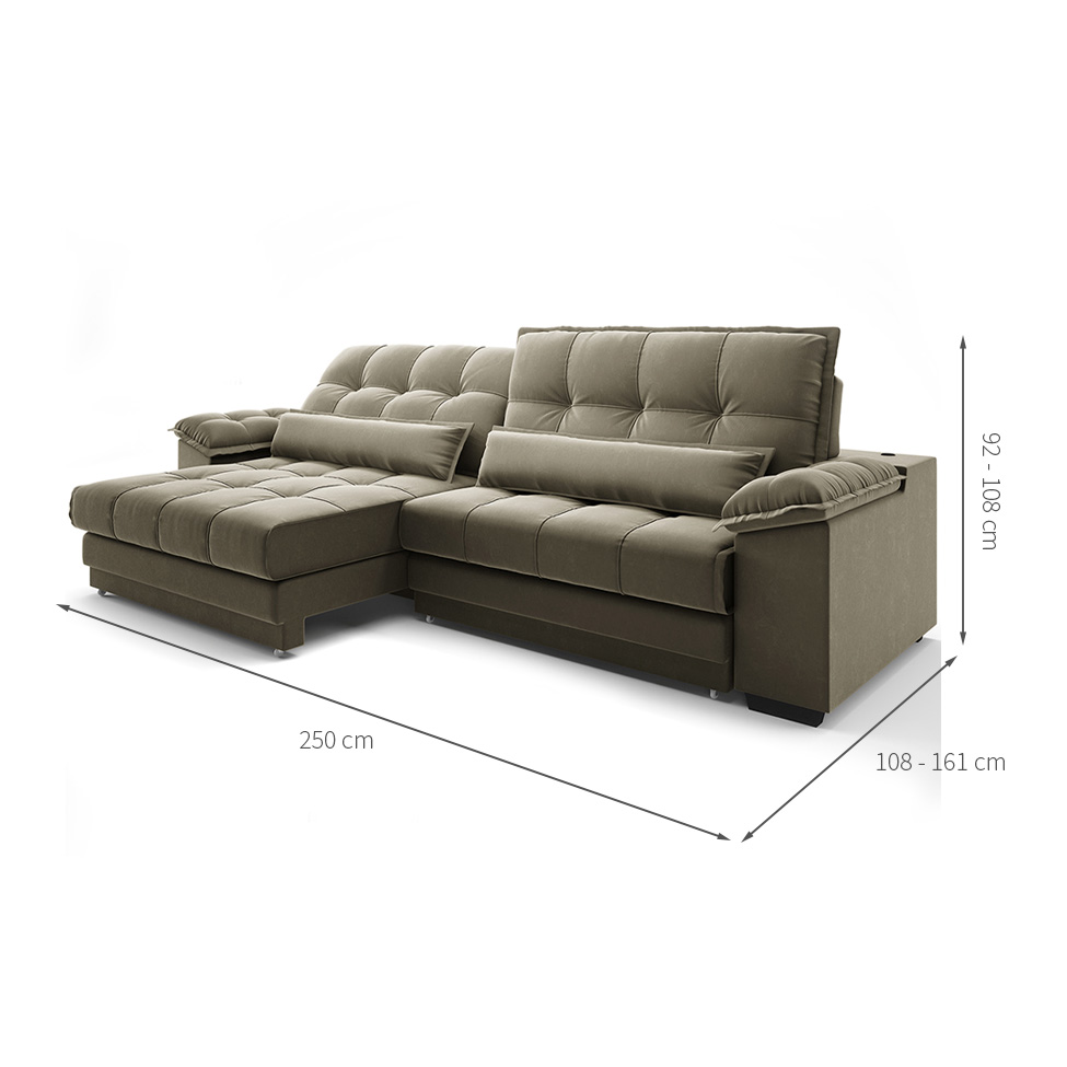 Sofá 4 Lugares Retrátil e Reclinável Majestic Veludo Fendi