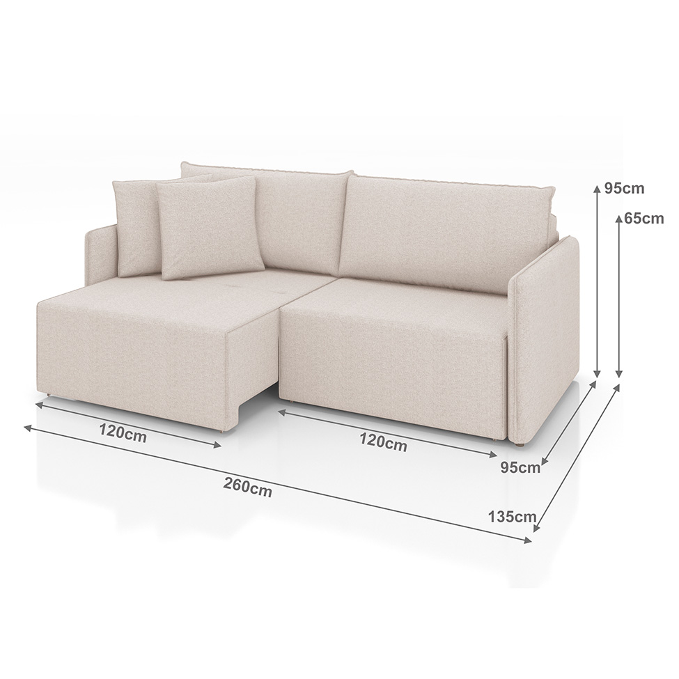 Sofá 4 Lugares Retrátil e Reclinável Malta Linho Cru 260 cm